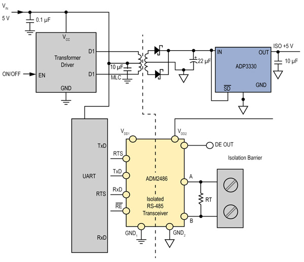 ADM2486 Simplified Discrete DC/DC Converter